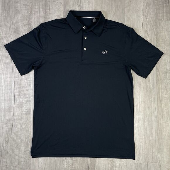 Two Dove Outdoors Golf Polo Shirt Mens Size Large Black Stretch EUC Hunting V - Picture 1 of 8